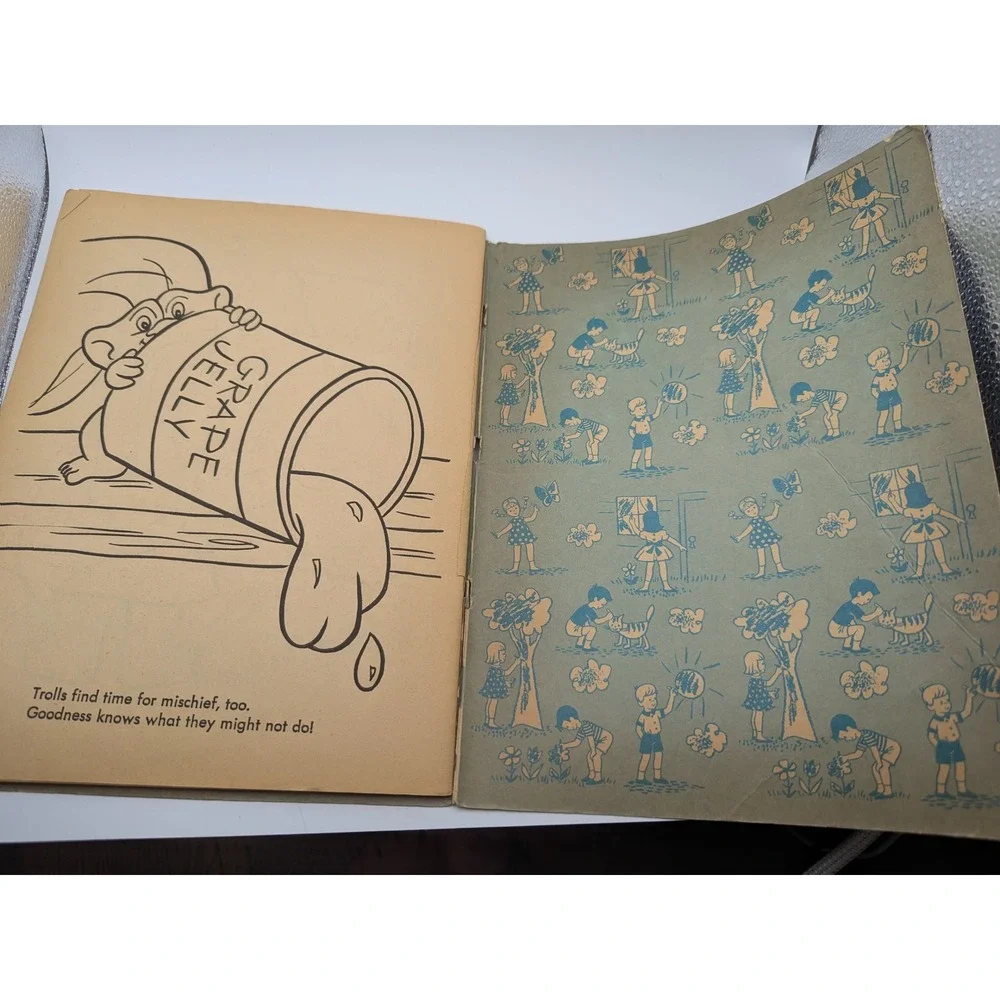 The Trolls Coloring‎ Book Treasure Books 1965 Vtg Childrens Activity Collectible